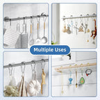 Shower Curtain Hooks Rings, Rust-Resistant Metal Shower Curtain Hooks for Bathroom Shower Rods Shower Hooks Shower Rings for Curtain - Set of 12, Nickel