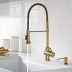 KRAUS Britt Commercial Style Kitchen Faucet in Spot Free Antique Champagne Bronze, KPF-1690SFACB