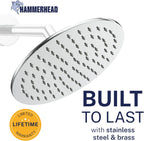 ® Solid Metal 8 Inch Rainfall Shower Head – CHROME - Shower Head Rainfall - 2.5 GPM High Flow Shower Head Optimized for Pressure – Large round Rain Shower Heads