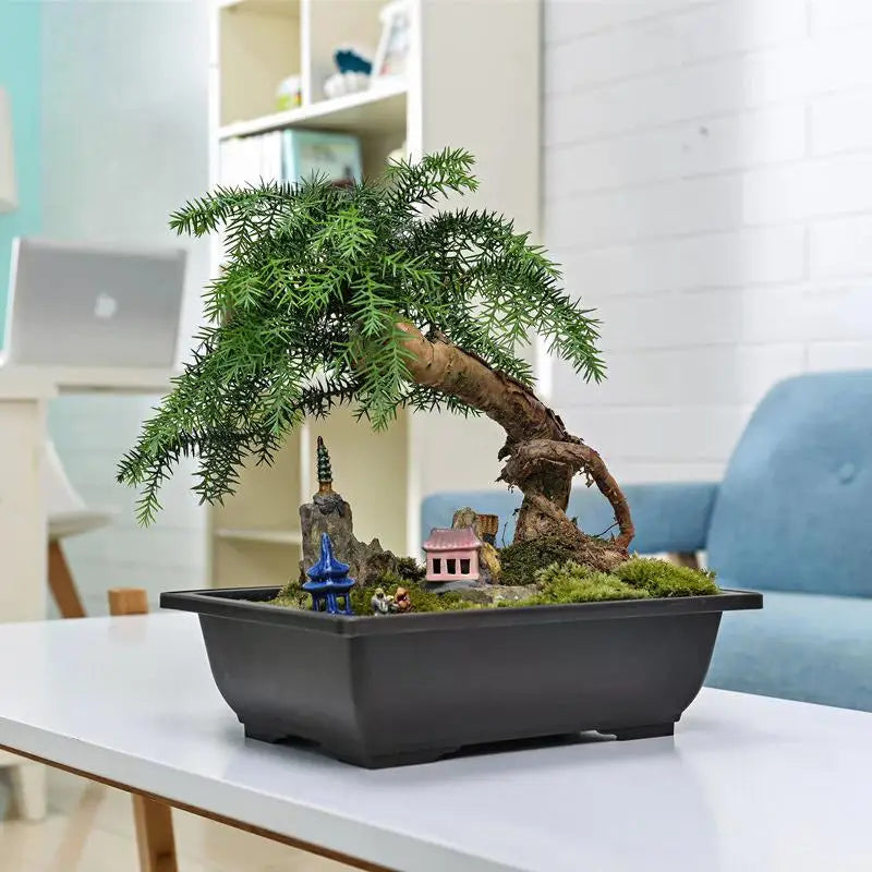 Rectangular Flowerpots Imitation Purple Clay Plants Pot Outdoor Garden Landscape Bonsai Pots for Plant Macetas Para Plantas