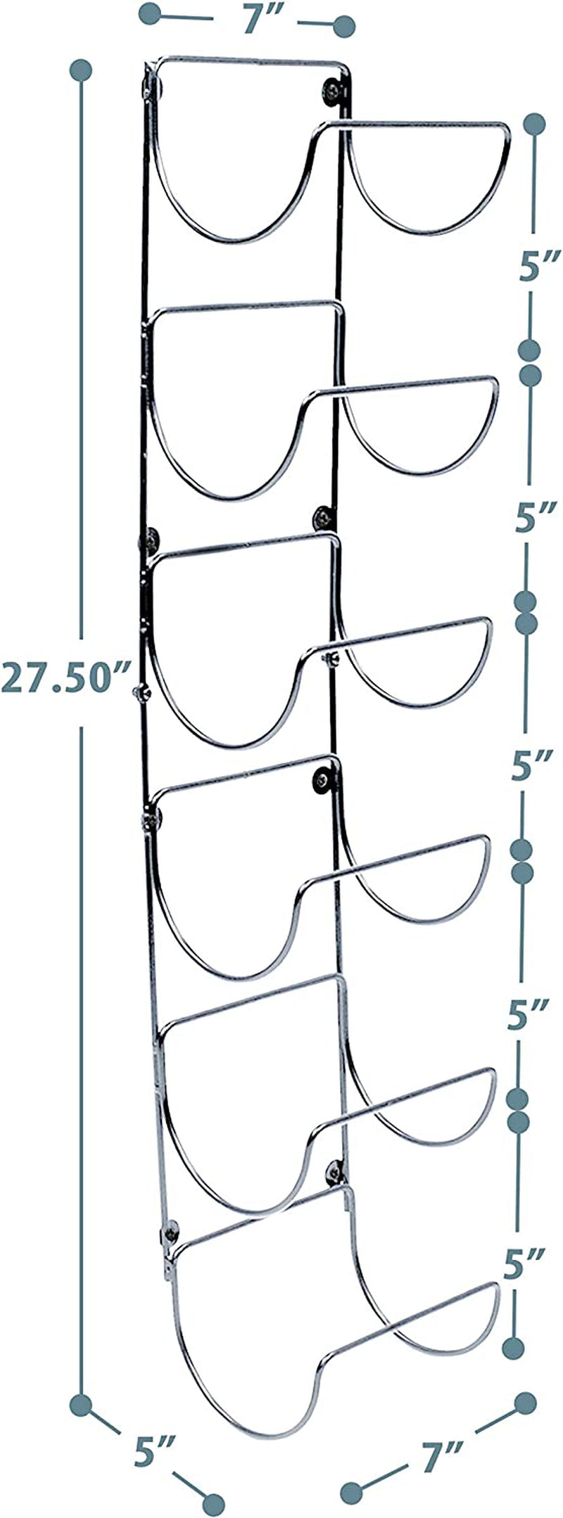 Towel Rack, 6-Compartment Wall-Mount, Wall-Mounted (Silver)