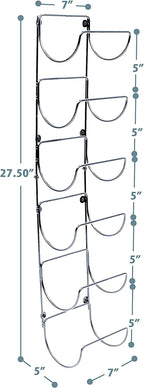 Towel Rack, 6-Compartment Wall-Mount, Wall-Mounted (Silver)