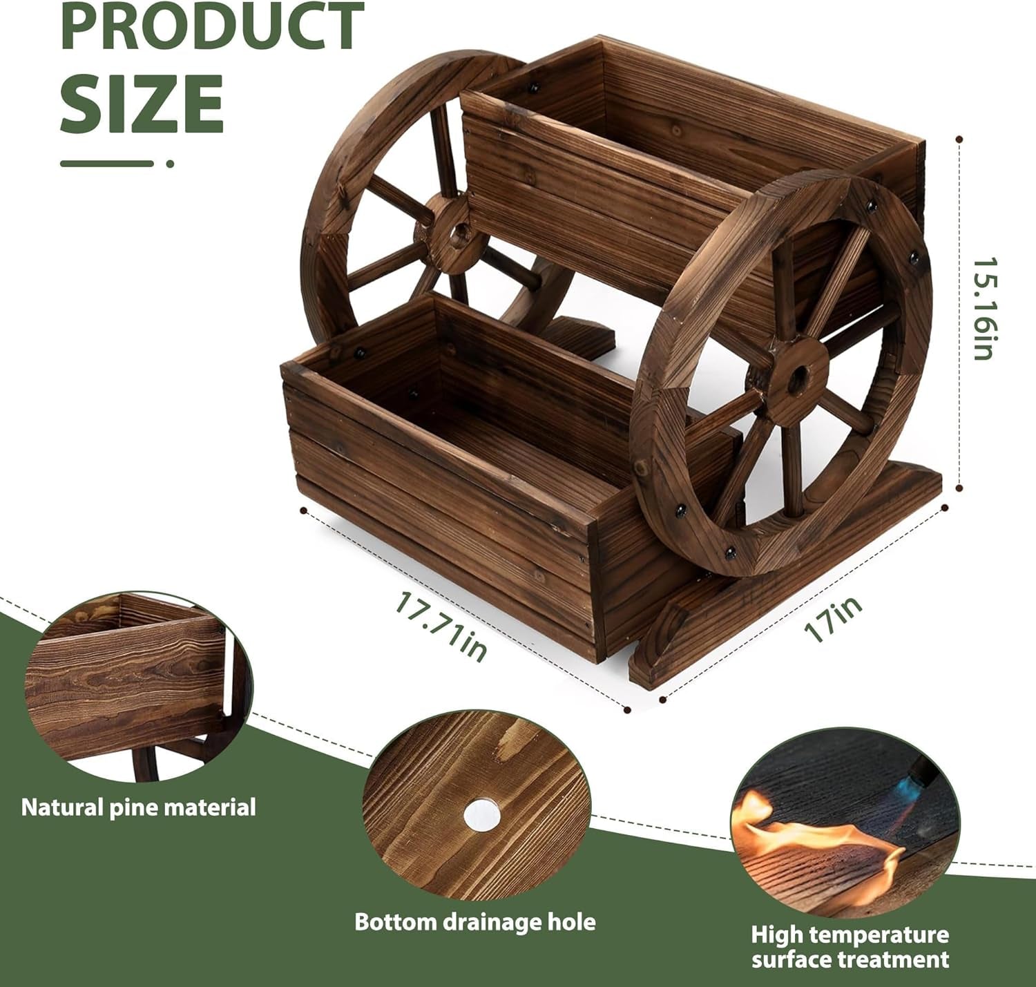 Garden Decor，Planter for Outdoor Plants - Outdoor Decor Planters for Flowers and Vegetables - Premium Stylish Patio, Balcony, Porch (XXL) (X)