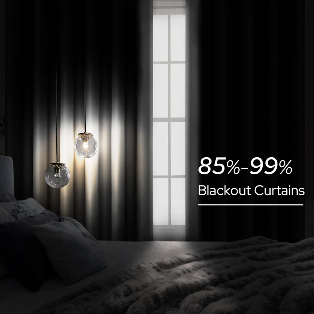 Faux Silk Silver Grey Blackout Curtains 52W X 96L 2 Panels