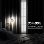Faux Silk Silver Grey Blackout Curtains 52W X 96L 2 Panels