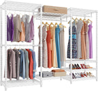 V5 Heavy Duty Clothes Rack, Freestanding Modular Closet System, White
