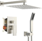 Shower Faucet Set 12-Inch Rainfall Shower Head Brushed Nickel