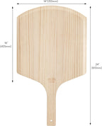 50295 Restaurant-Grade Wooden Pizza Peel, 16" L X 14" W Plate, with 8" L Wooden Handle, 24" Overall Length