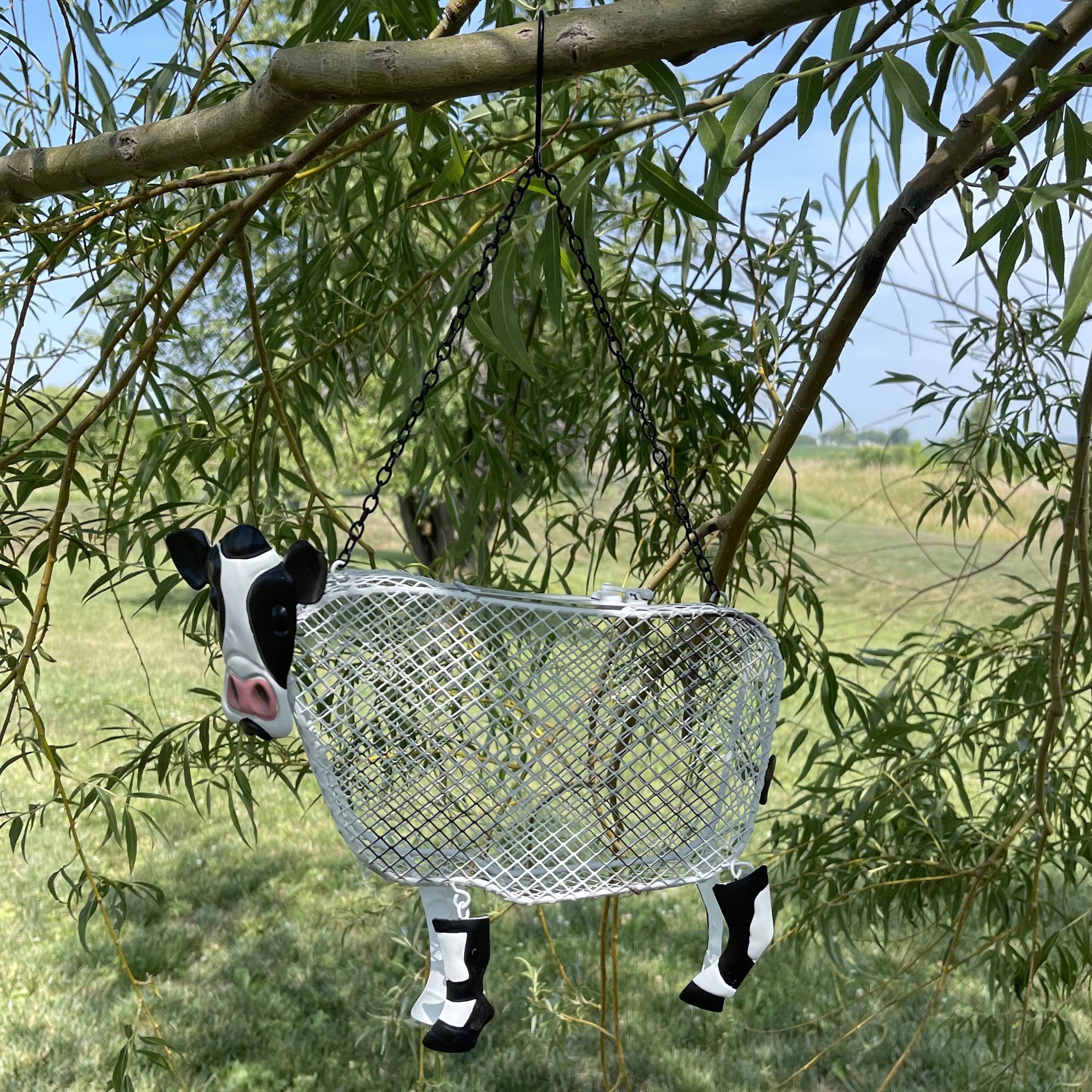 Metal Mesh Bird Feeder, Sunflower Seed Feeder, Cow