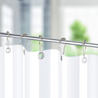 Shower Curtain Hooks Rings, Rust-Resistant Metal Shower Curtain Hooks for Bathroom Shower Rods Shower Hooks Shower Rings for Curtain - Set of 12, Nickel