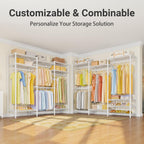 V5 Heavy Duty Clothes Rack, Freestanding Modular Closet System, White