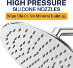 ® Solid Metal 8 Inch Rainfall Shower Head – CHROME - Shower Head Rainfall - 2.5 GPM High Flow Shower Head Optimized for Pressure – Large round Rain Shower Heads