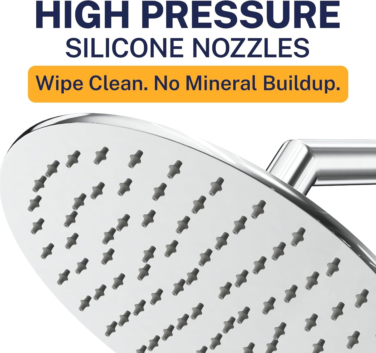® Solid Metal 8 Inch Rainfall Shower Head – CHROME - Shower Head Rainfall - 2.5 GPM High Flow Shower Head Optimized for Pressure – Large round Rain Shower Heads