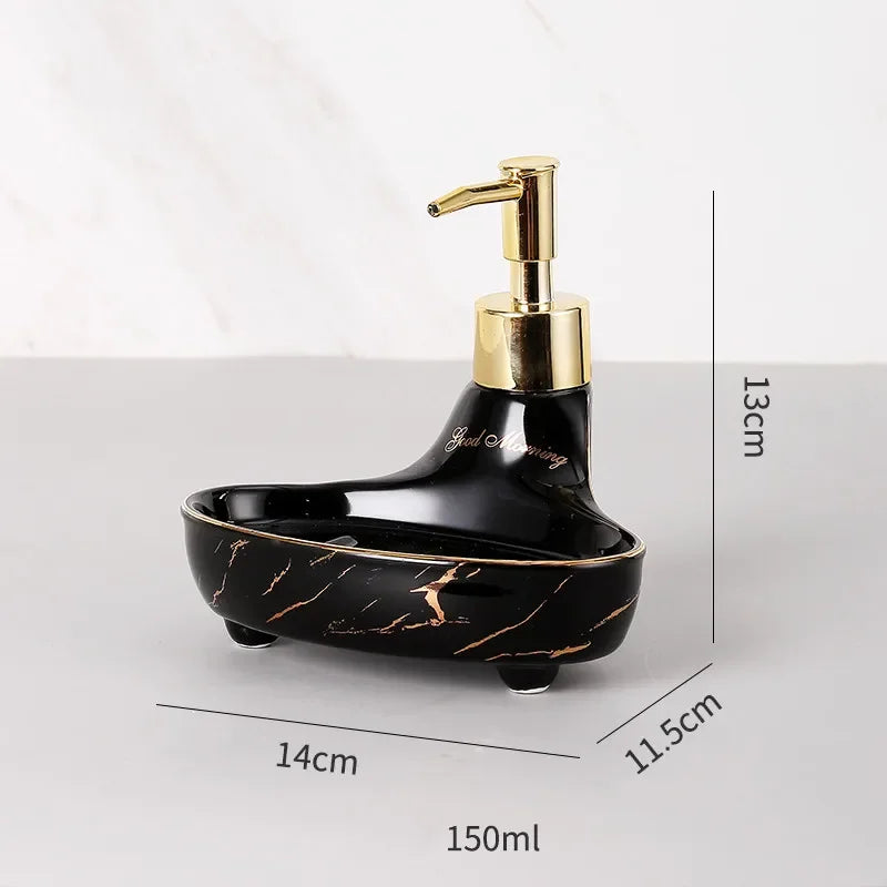 Nordic Liquid Soap Dispenser Ceramic Multifunction Soap Dish Hand Sanitzer Holder Wristband Hand Dispenser Bathroom Accessories