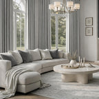 Faux Silk Silver Grey Blackout Curtains 52W X 96L 2 Panels