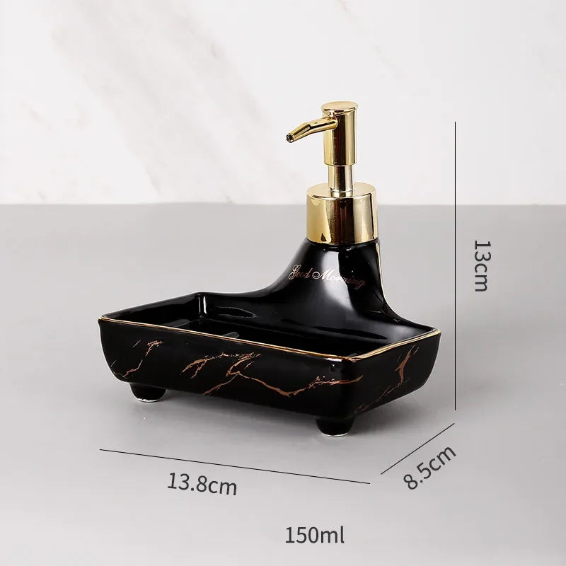 Nordic Liquid Soap Dispenser Ceramic Multifunction Soap Dish Hand Sanitzer Holder Wristband Hand Dispenser Bathroom Accessories