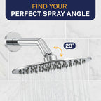® Solid Metal 8 Inch Rainfall Shower Head – CHROME - Shower Head Rainfall - 2.5 GPM High Flow Shower Head Optimized for Pressure – Large round Rain Shower Heads