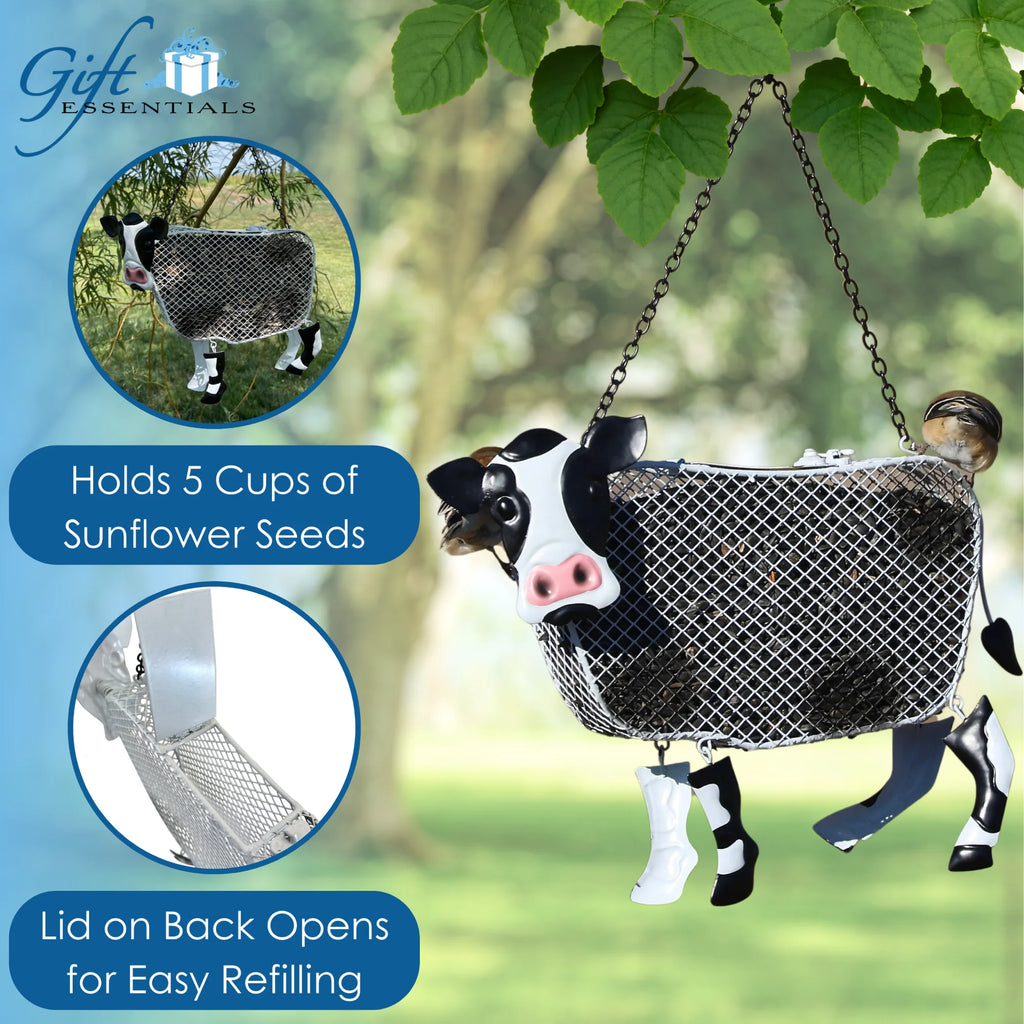 Metal Mesh Bird Feeder, Sunflower Seed Feeder, Cow
