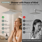 Shower Faucet Set 12-Inch Rainfall Shower Head Brushed Nickel