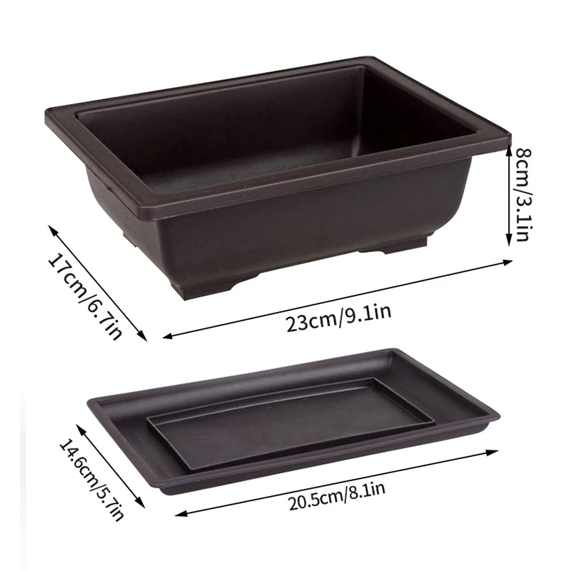 Rectangular Flowerpots Imitation Purple Clay Plants Pot Outdoor Garden Landscape Bonsai Pots for Plant Macetas Para Plantas