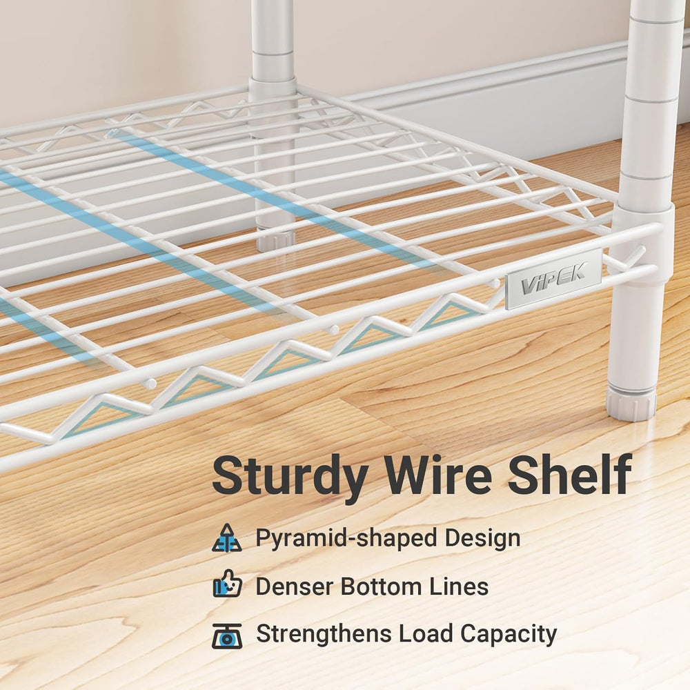 V5 Heavy Duty Clothes Rack, Freestanding Modular Closet System, White
