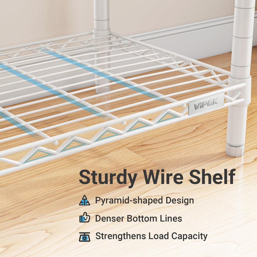 V5 Heavy Duty Clothes Rack, Freestanding Modular Closet System, White