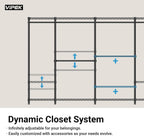 V5 Heavy Duty Clothes Rack, Freestanding Modular Closet System, White