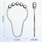Shower Curtain Hooks Rings, Rust-Resistant Metal Shower Curtain Hooks for Bathroom Shower Rods Shower Hooks Shower Rings for Curtain - Set of 12, Nickel