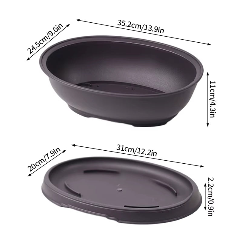 Rectangular Flowerpots Imitation Purple Clay Plants Pot Outdoor Garden Landscape Bonsai Pots for Plant Macetas Para Plantas
