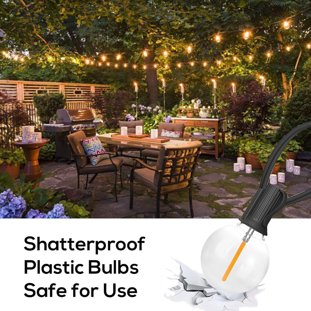29FT Outdoor String Lights, G40 Globe LED Dimmable Patio Lights