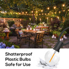 29FT Outdoor String Lights, G40 Globe LED Dimmable Patio Lights