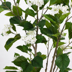 5FT Artificial Hydrangea Tree with White Flowers & Decorative Planter