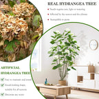 5FT Artificial Hydrangea Tree with White Flowers & Decorative Planter