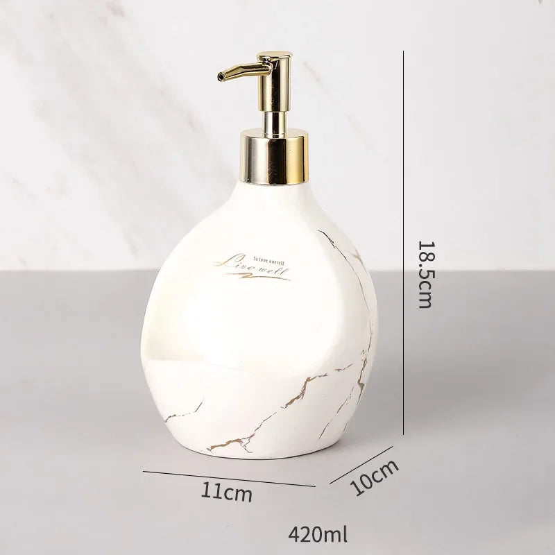 Nordic Liquid Soap Dispenser Ceramic Multifunction Soap Dish Hand Sanitzer Holder Wristband Hand Dispenser Bathroom Accessories