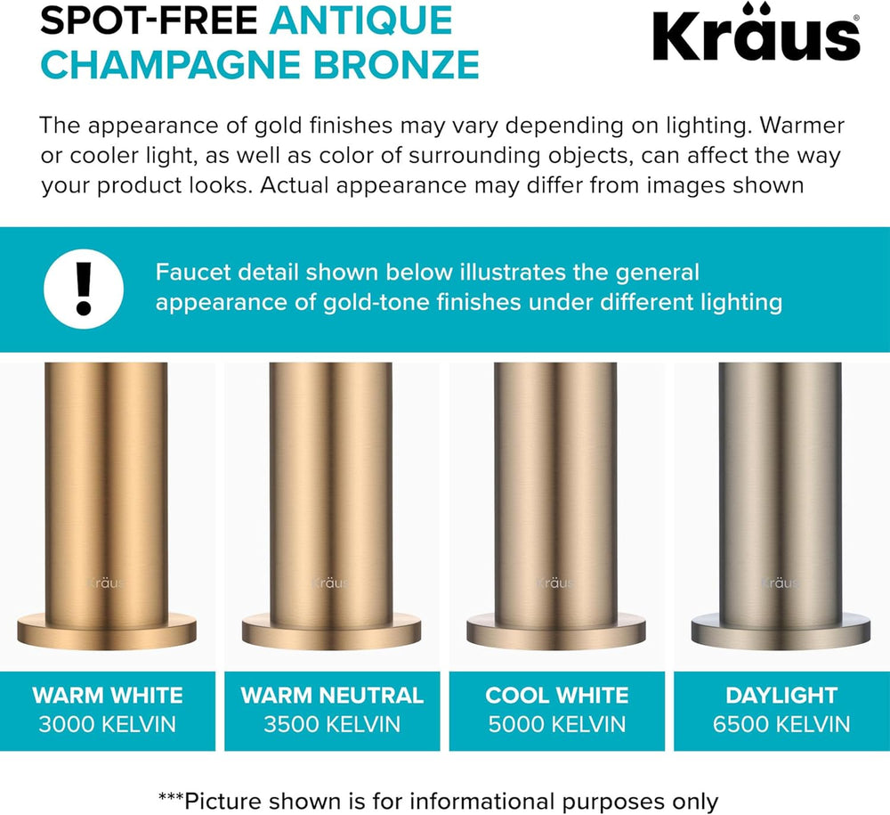 KRAUS Britt Commercial Style Kitchen Faucet in Spot Free Antique Champagne Bronze, KPF-1690SFACB