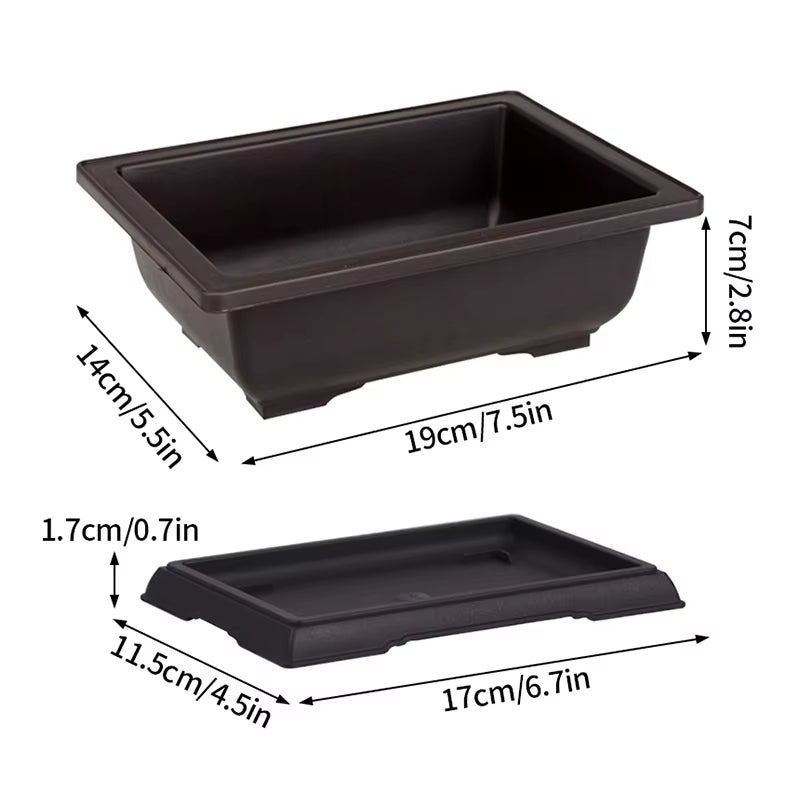 Rectangular Flowerpots Imitation Purple Clay Plants Pot Outdoor Garden Landscape Bonsai Pots for Plant Macetas Para Plantas