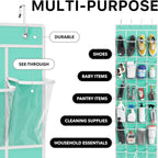 24 Pockets Clear over the Door Shoe Organizer, Turquoise