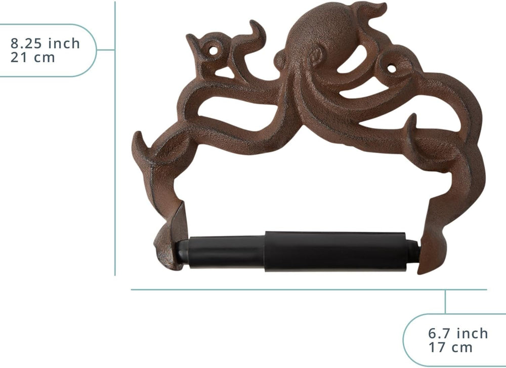 Rust Brown Cast Iron Octopus Toilet Paper Holder – Nautical Cabin