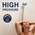 ® Solid Metal Handheld Shower Head with Hose and Brass Holder - CHROME - 2.5 GPM High Pressure Shower Heads with Adjustable Shower Wand Bracket - 6Ft Flexible Extension