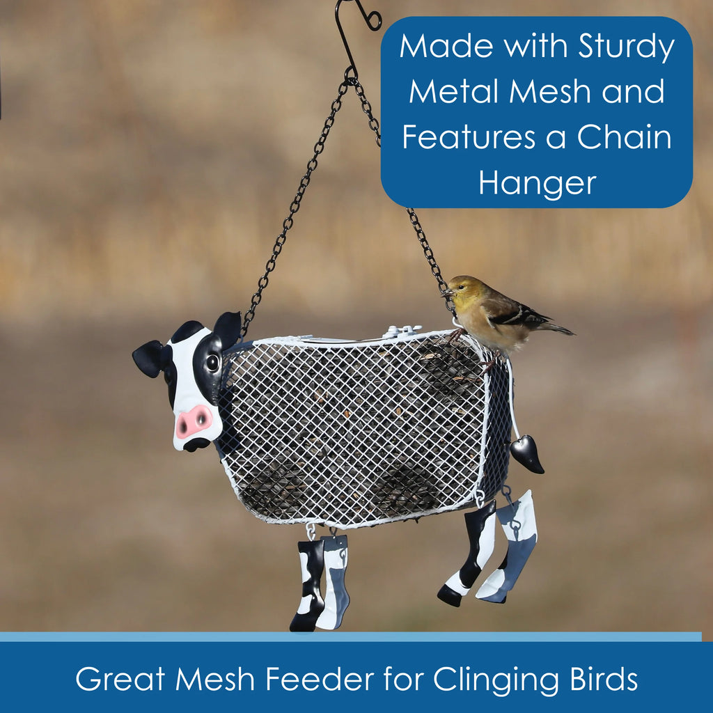 Metal Mesh Bird Feeder, Sunflower Seed Feeder, Cow