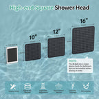 12 Inch Rain Shower Head 304 Stailess Steel Matte Black High Pressure Rainfall Showerhead Water Saving