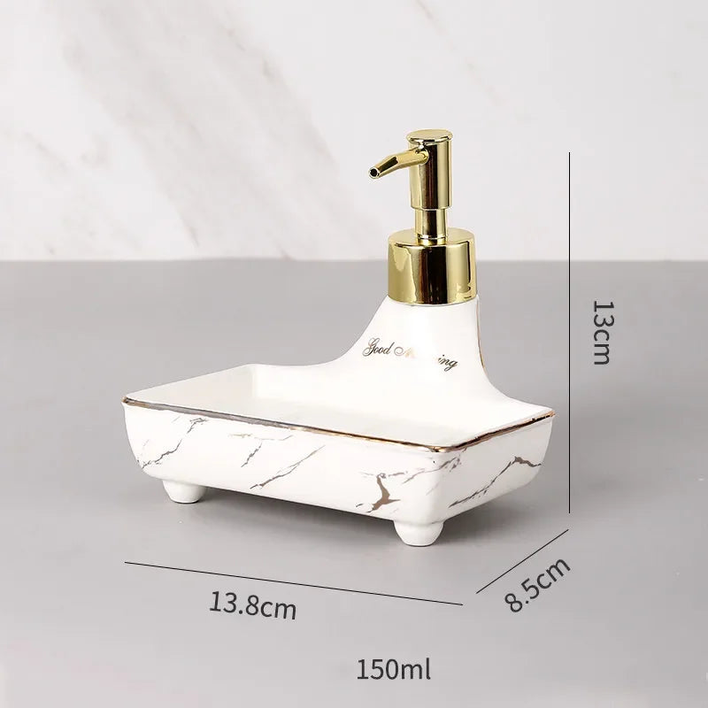 Nordic Liquid Soap Dispenser Ceramic Multifunction Soap Dish Hand Sanitzer Holder Wristband Hand Dispenser Bathroom Accessories