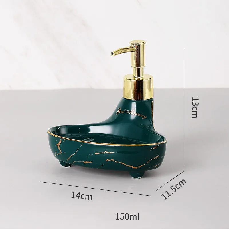 Nordic Liquid Soap Dispenser Ceramic Multifunction Soap Dish Hand Sanitzer Holder Wristband Hand Dispenser Bathroom Accessories