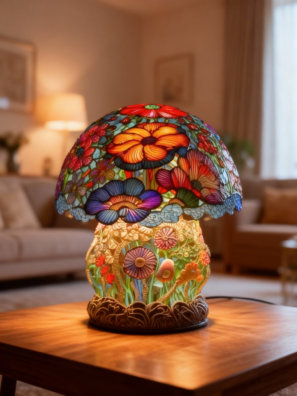GARDENLUXE | Lámpara De Mesa Floral Colorida