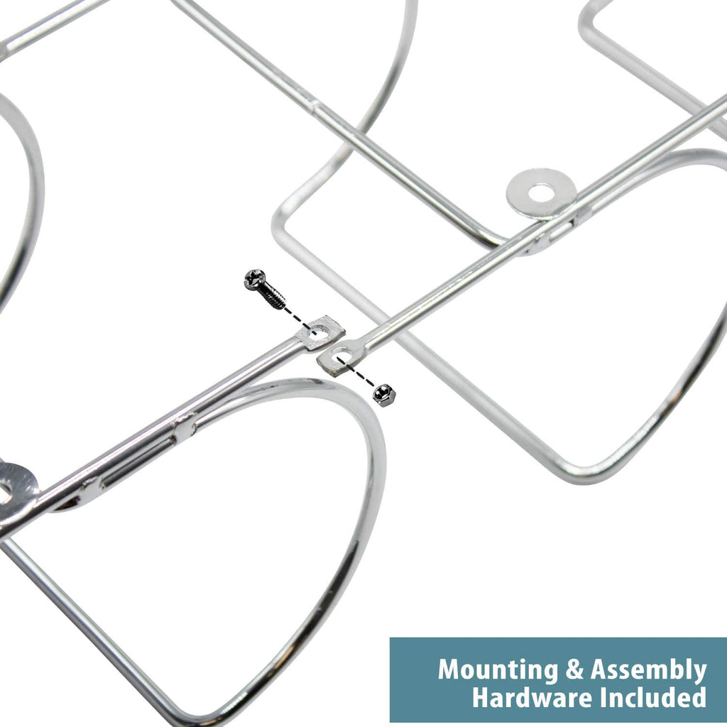 Towel Rack, 6-Compartment Wall-Mount, Wall-Mounted (Silver)