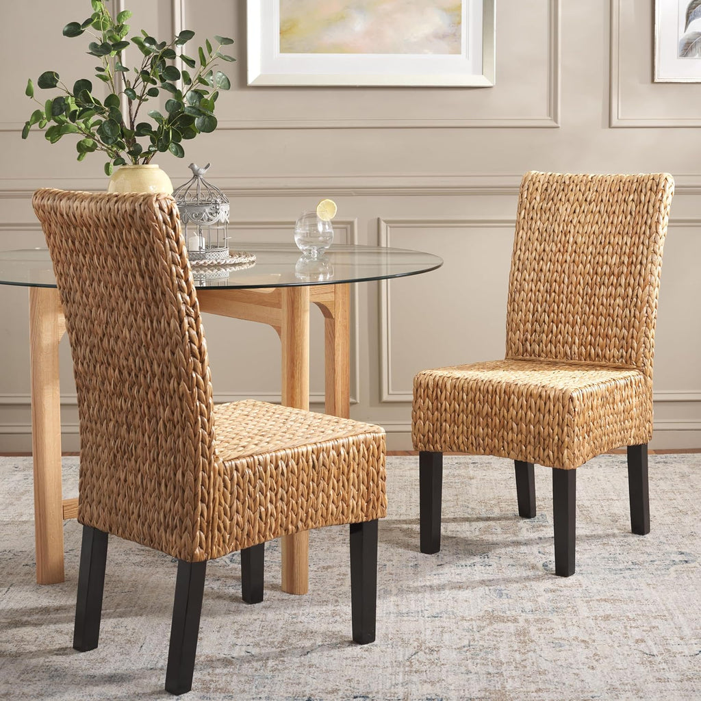 Safavieh Home Collection Luz Natural Wicker Dining Chair (Set of 2), 18"