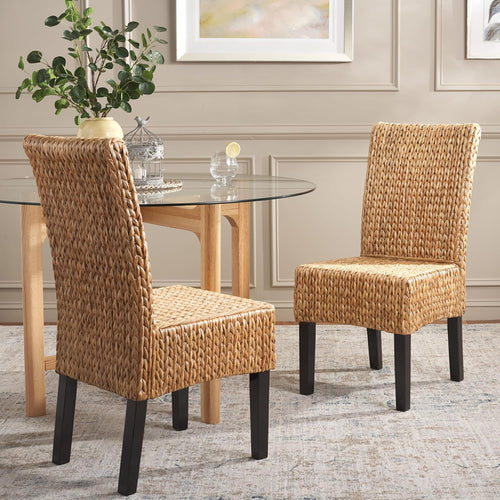 Safavieh Home Collection Luz Natural Wicker Dining Chair (Set of 2), 18"