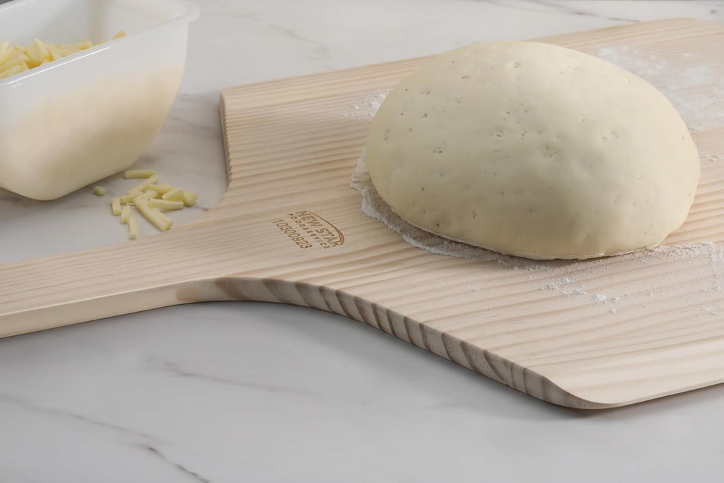 50295 Restaurant-Grade Wooden Pizza Peel, 16" L X 14" W Plate, with 8" L Wooden Handle, 24" Overall Length