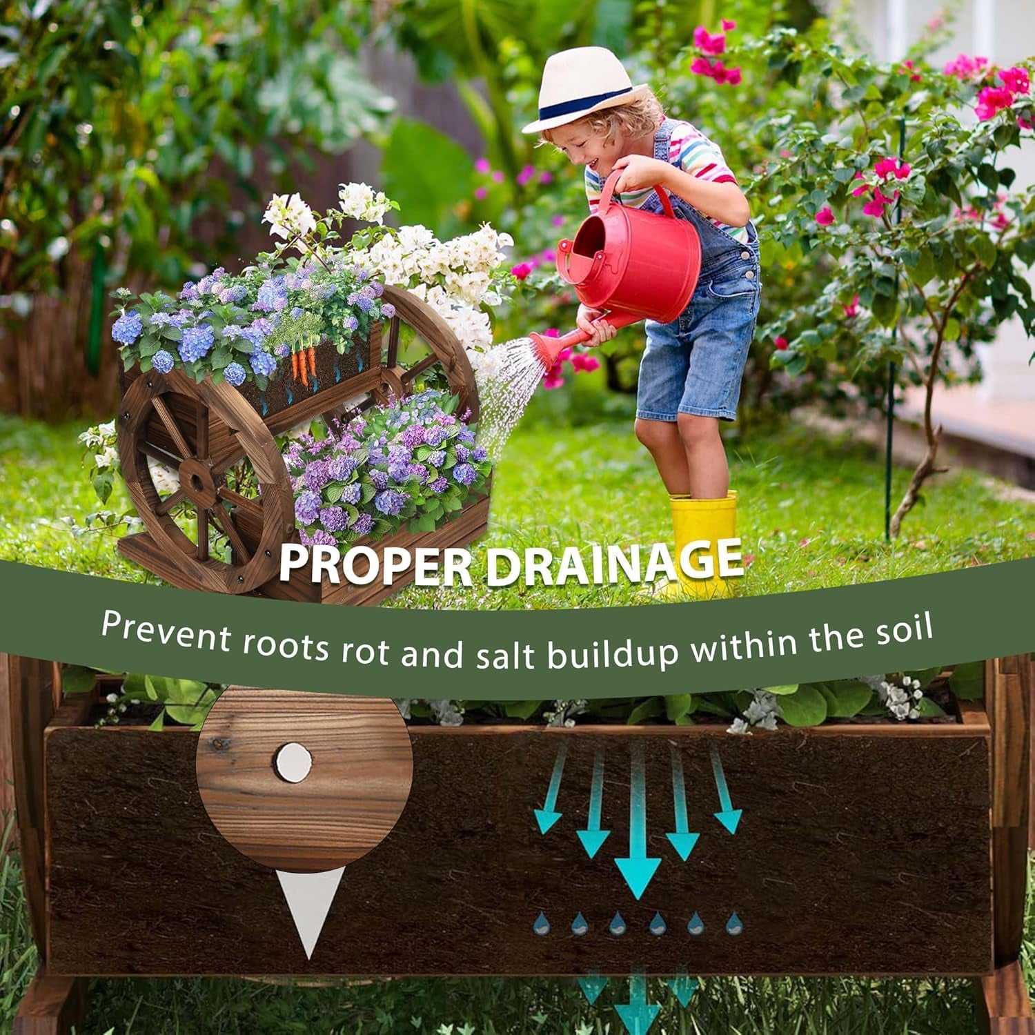 Garden Decor，Planter for Outdoor Plants - Outdoor Decor Planters for Flowers and Vegetables - Premium Stylish Patio, Balcony, Porch (XXL) (X)