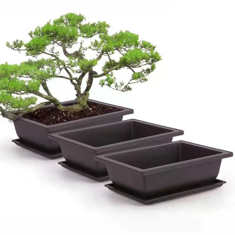 Rectangular Flowerpots Imitation Purple Clay Plants Pot Outdoor Garden Landscape Bonsai Pots for Plant Macetas Para Plantas